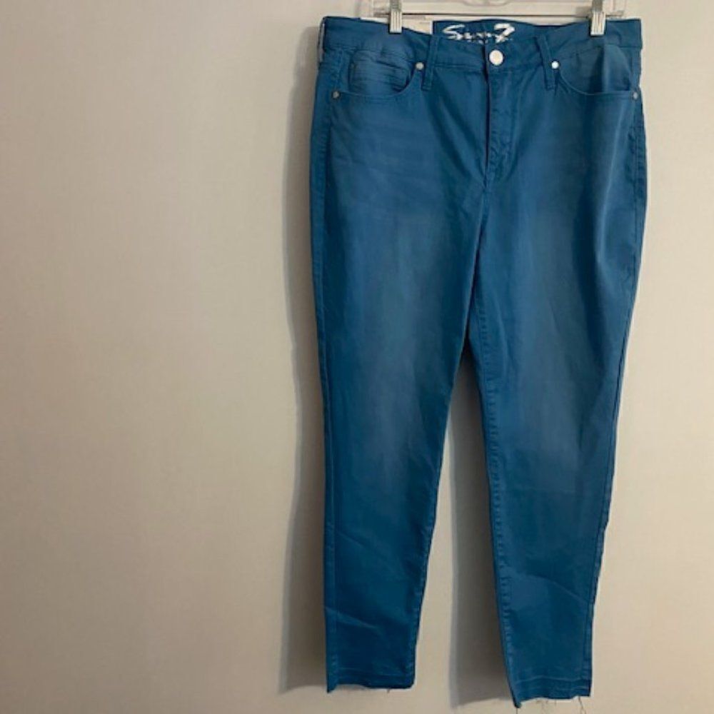 Seven7 Peacock Mid-Rise Ankle Skinny 5 pocket denim jeans. size 16